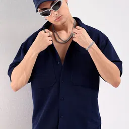 The Indian Garage Co Spread Collar Curved Boxy Casual Shirt-picture-30