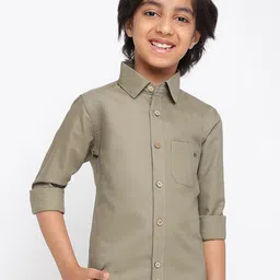 TALES & STORIES Boys Spread Collar Cotton Opaque Casual Shirt-picture-48