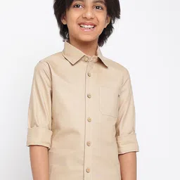 TALES & STORIES Boys Spread Collar Cotton Opaque Casual Shirt-picture-13
