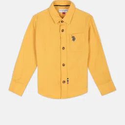 U.S. Polo Assn. Kids Boys Spread Collar Opaque Casual Shirt image 1