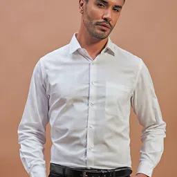 THINC Men Spread Collar Solid Cotton Formal Shirt-image-37
