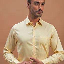 THINC Men Spread Collar Solid Cotton Formal Shirt-image-18