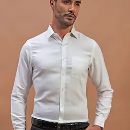 THINC Men Spread Collar Solid Cotton Formal Shirt-image-21