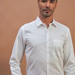 THINC Men Spread Collar Solid Cotton Formal Shirt-image-49