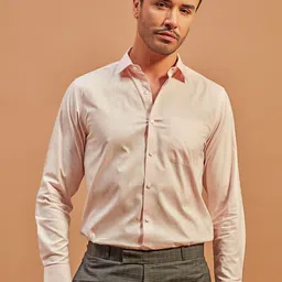 THINC Men Spread Collar Solid Cotton Formal Shirt-picture-12