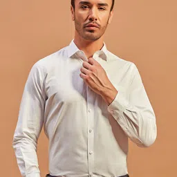 THINC Men Spread Collar Textured Cotton Formal Shirt-picture-19