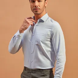 THINC Men Spread Collar Ethnic Motifs Printed Cotton Slim Fit Formal Shirt-image-51