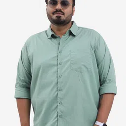 HIGHLANDER Plus Size Spread Collar Cotton Shirt-image-14