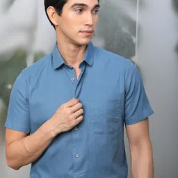 RARE RABBIT Men Darwin Slim Fit Cotton Shirt-image-62