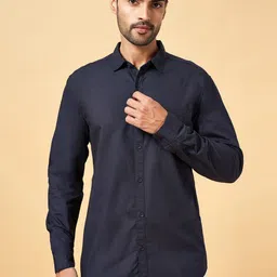 BYFORD by Pantaloons Men Blue Slim Fit Opaque Casual Shirt-image-78