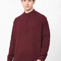 Celio Mandarin Collar Long Sleeves Cotton Casual Shirt-image-13