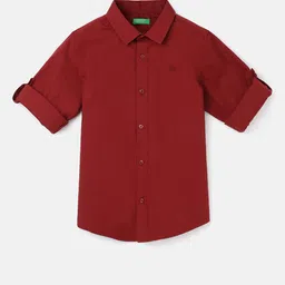 United Colors of Benetton Boys Spread Collar Roll-Up Sleeves Casual Shirt-picture-35