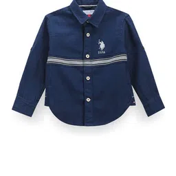 U.S. Polo Assn. Kids Boys Classic Fit Striped Printed Twill Weave Cotton Casual Shirt-picture-3