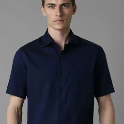 Louis Philippe Men Spread Collar Solid Cotton Formal Shirt-image-63