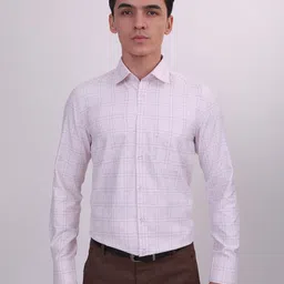 MUTAQINOTI Men Comfort Checked Cotton Formal Shirt-image-94