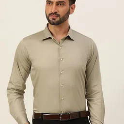 JAVINISHKA India Slim Spread Collar Pure Cotton Slim Fit Formal Shirt-image-41