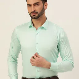 JAVINISHKA India Slim Slim Fit Spread Collar Long Sleeve Pure Cotton Formal Shirt-image-40