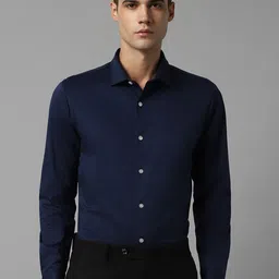 Louis Philippe Permapress Slim Fit Spread Collar Long Sleeves Pure Cotton Wrinkle Free Formal Shirt-image-13