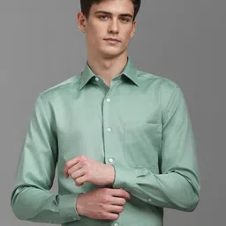 Louis Philippe Men Classic Spread Collar Solid Cotton Formal Shirt-picture-43