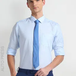 Arrow Long Sleeves Spread Collar Pure Cotton Dobby Autopress Formal Shirt-image-74