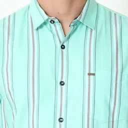 URBARO Smart Slim Fit Striped Spread Collar Long Sleeve Cotton Casual Shirt image 2