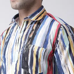 Hangup Men Slim Fit Vertical Striped Casual Shirt image 2