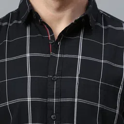 Klub Fox Men Slim Fit Windowpane Checks Opaque Checked Casual Shirt image 3