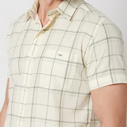 Mufti Windowpane Checked Slim Fit Cotton Casual Shirt image 2