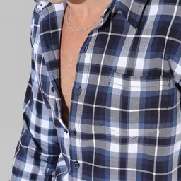 Campus Sutra Men Comfort Tartan Checks Opaque Casual Shirt image 4