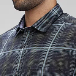 ColorPlus Men Slim Fit Tartan Checks Opaque Checked Casual Shirt image 2