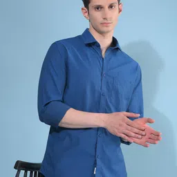 Crimsoune Club Spread Collar Classic Slim Fit Cotton Opaque Casual Shirt image 2