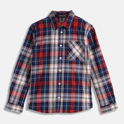 Tommy Hilfiger Boys Tartan Checked Spread Collar Casual Shirt image 2