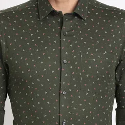 Turtle Smart Slim Fit Micro Disty Printed Cotton Linen Formal Shirt image 5