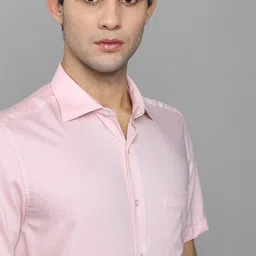 Louis Philippe Men Pink Solid Formal Shirt image 2