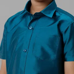 Ramraj Boys Shirt Collar Shirt With Adjustable Veshti image 3