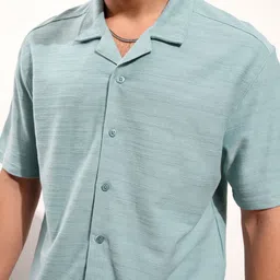 HIGHLANDER Cuban Collar Relaxed Fit Cotton Casual Shirt image 2