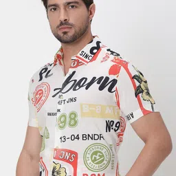 Mufti Graphic Printed Slim Fit Casual Shirt image 3