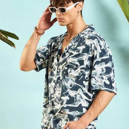 MASCLN SASSAFRAS Unisex Relaxed Floral Opaque Printed Casual Shirt image 2