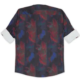 CAVIO Boys Abstract Printed Spread Collar Roll-Up Sleeves Cotton Casual Shirt & T-Shirt image 3