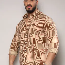 Instafab Plus Size Classic Printed Cotton Casual Shirt image 3