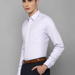 Louis Philippe Gods & Kings Men Purple Self Design Slim Fit Giza Cotton Formal Shirt image 5