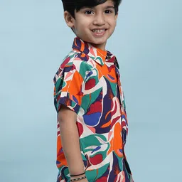 Stuffie Land Boys Smart Abstract Printed Cotton Shirt image 3