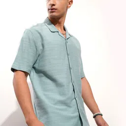 HIGHLANDER Cuban Collar Relaxed Fit Cotton Casual Shirt image 3