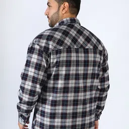 Instafab Plus Men Comfort Tartan Checks Opaque Checked Casual Shirt image 4