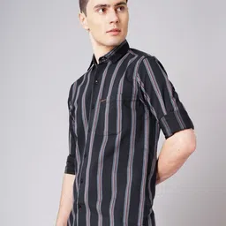 PAUL STREET Standard Striped Slim Fit Opaque Casual Shirt image 4