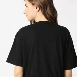 Pepe Jeans Women Black Typography Drop-Shoulder Sleeves T-shirt image 4