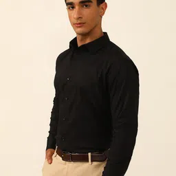 JAVINISHKA Spread Collar Classic Tailored Fit Opaque Formal Shirt image 3