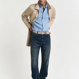 GANT Men Button-Down Collar Solid Linen Casual Shirt image 5