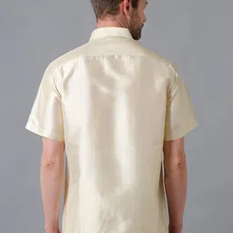 Khoday Williams Spread Collar Classic Opaque Silk Ethnic Shirt image 4