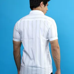 INDIAN THREADS India Slim Fit Striped Spread Collar Cotton Casual Shirt image 4